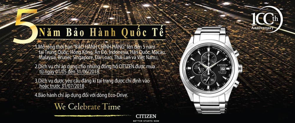 bảo hành đồng hồ Citizen
